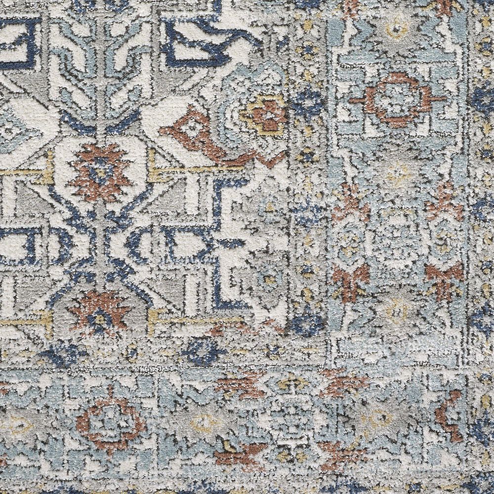 Central Oriental Orient Dania 5&#39;3&quot; x 7&#39;3&quot; Cream and Light Blue Area Rug, , large