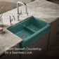 Kohler Whitehaven 35.5" Undermount Double-Bowl Kitchen Sink in Teal, , large