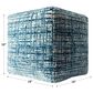 L.R. Home Medallion Cube Pouf in Blue and Ivory, , large