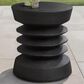Hearth and Haven Outdoor Round Side Table with Coil-Inspired Pedestal Base in Black, , large