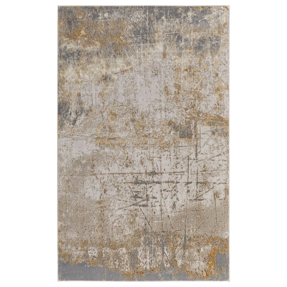 Feizy Aura 5" x 8" Gold and Gray Area Rug, , large