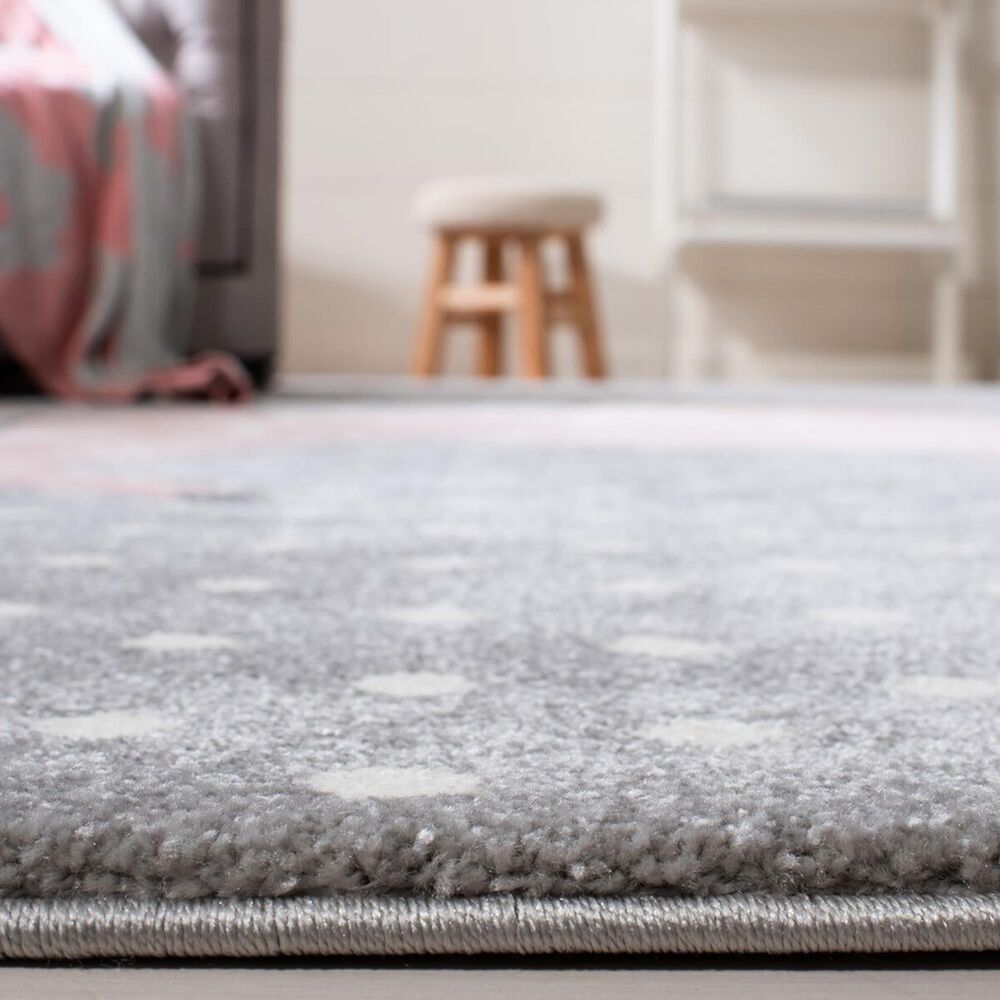 Safavieh Carousel 5&#39;3&quot; Square Grey, Ivory and Pink Kids  Area Rug, , large