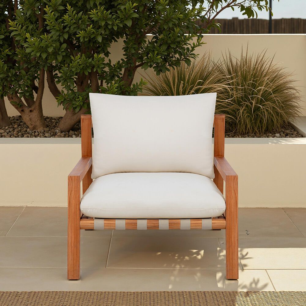 Linon Home Decor Cassius Patio Slanted Back Chair in Off White, , large