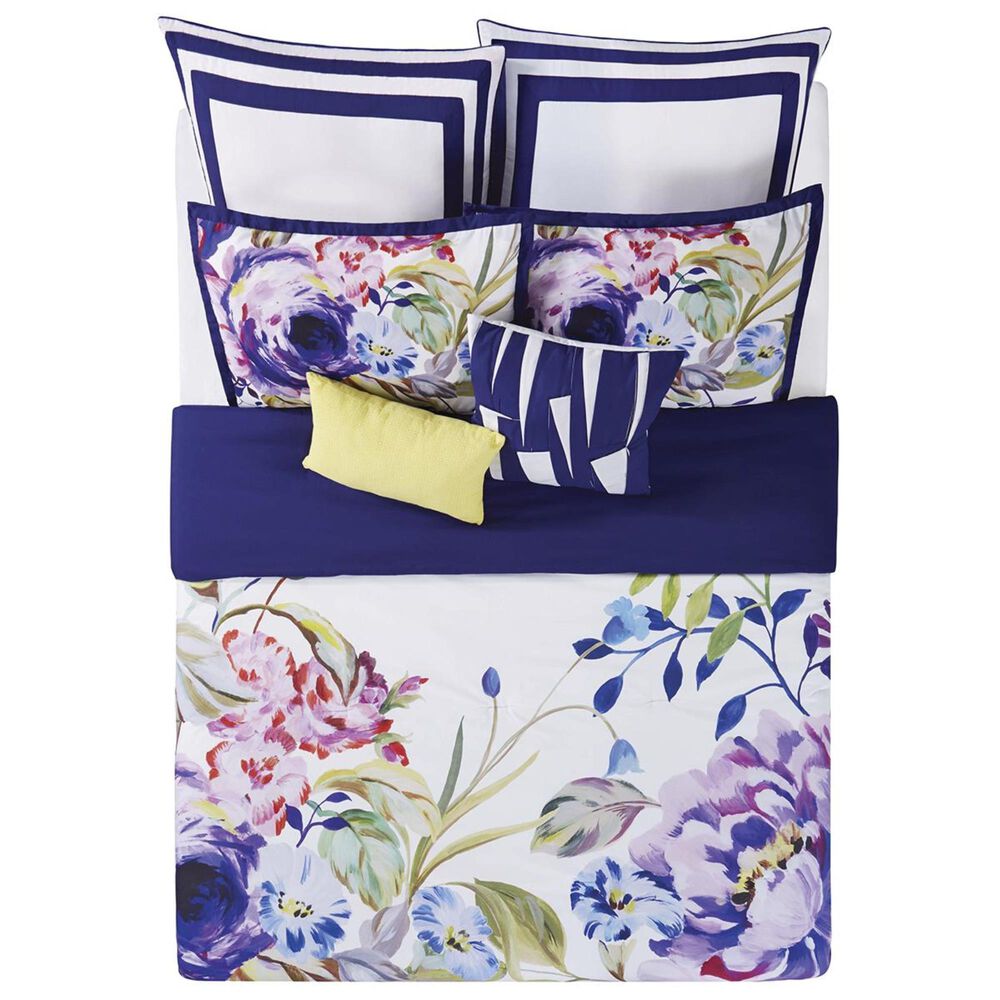 Pem America Christian Siriano 3-Piece Full/Queen Garden Bloom Comforter Set in Blue and White, , large