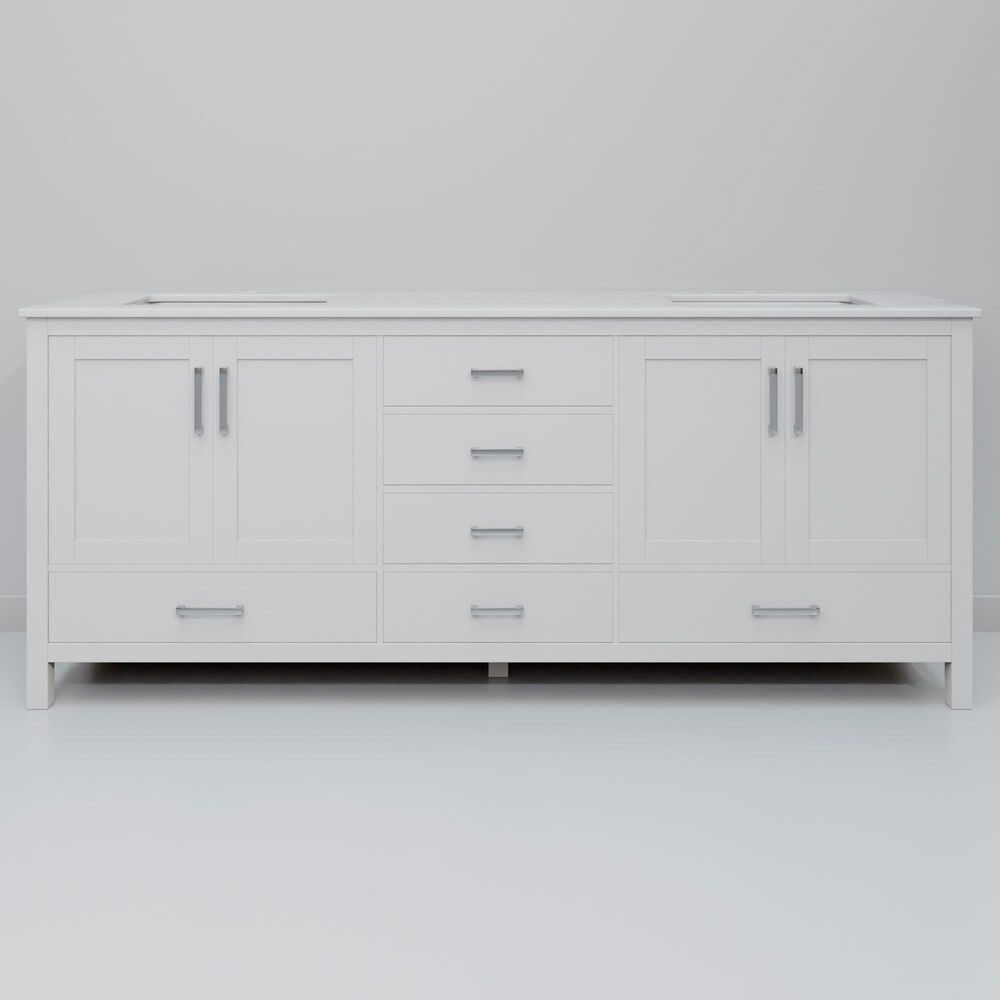 Lexora Home Jacques 72&quot; Double Bathroom Vanity in White with 2 cm White Quartz Top and Rectangular Sinks, , large