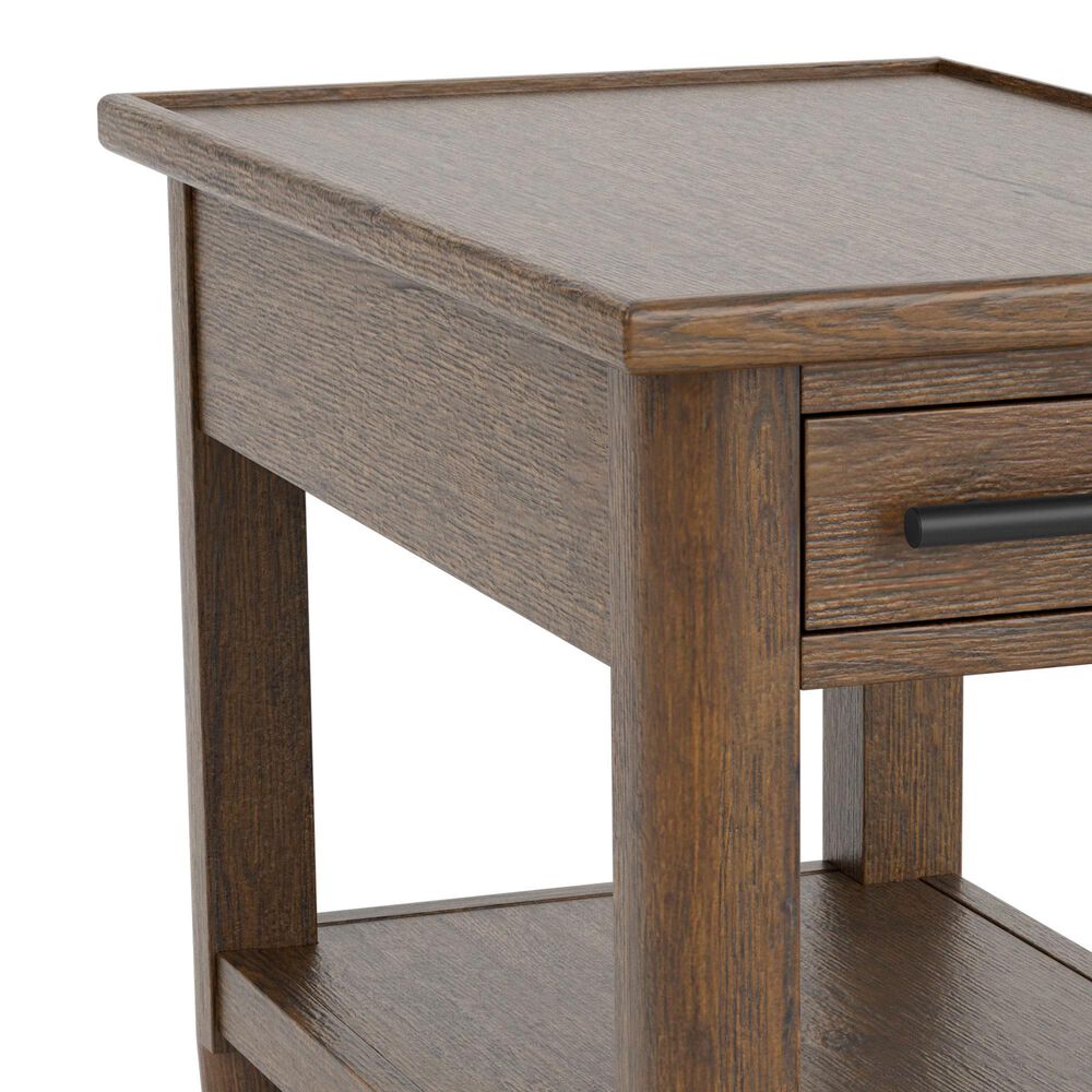 Riverside Furniture Calhoun Chairside Table in Ebony Whiskey Oak, , large