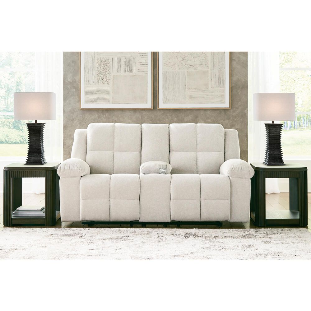 Ashley Orlen Manual Double Reclining Loveseat with Console in Winter, , large
