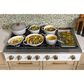 Cafe 48" Natural Gas Rangetop with Integrated Griddle in Matte White and Brushed Bronze, , large