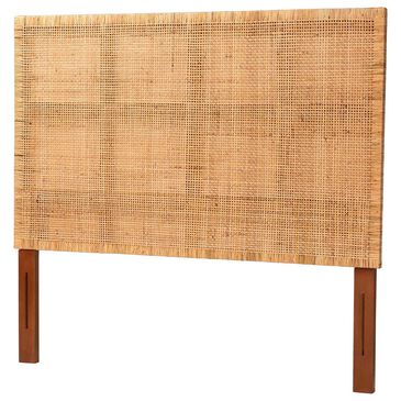 Baxton Studio Lesia Queen Standalone Headboard in Light Honey and Red Teak, , large