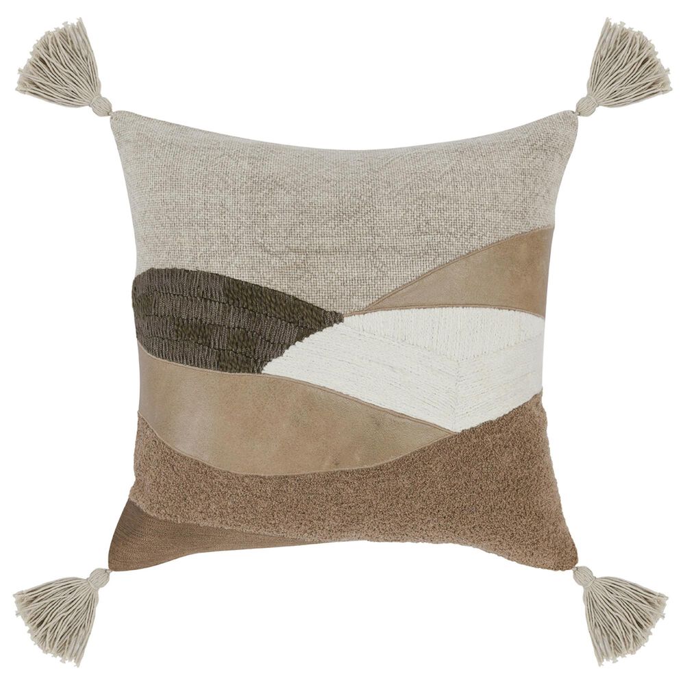 Classic Home Carve 18" Square Throw Pillow in Natural, , large