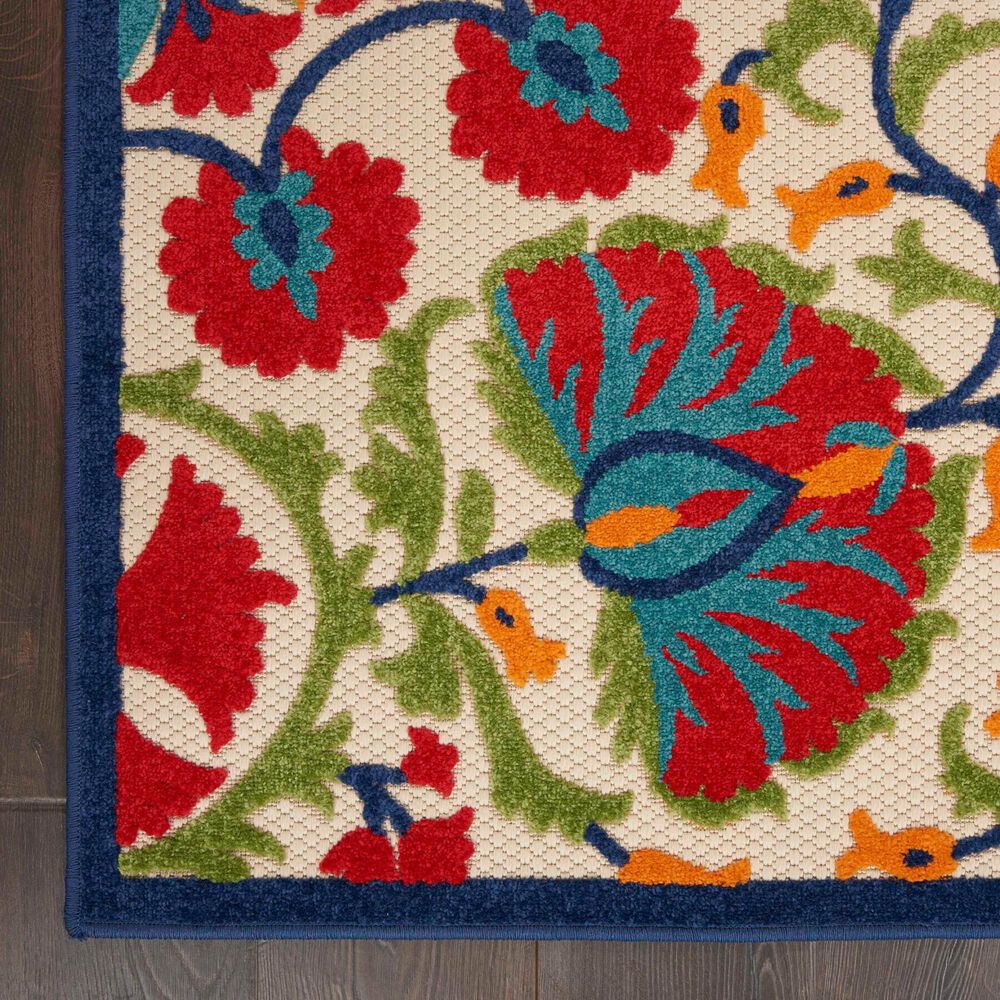 Nourison Aloha Floral 6&#39; x 9&#39; Red and Multicolor Indoor/Outdoor Area Rug, , large