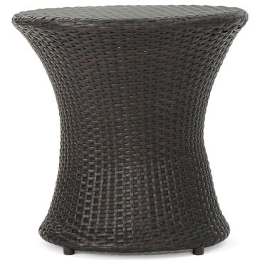 Hearth and Haven Kono Outdoor Hourglass End Table in Brown, , large