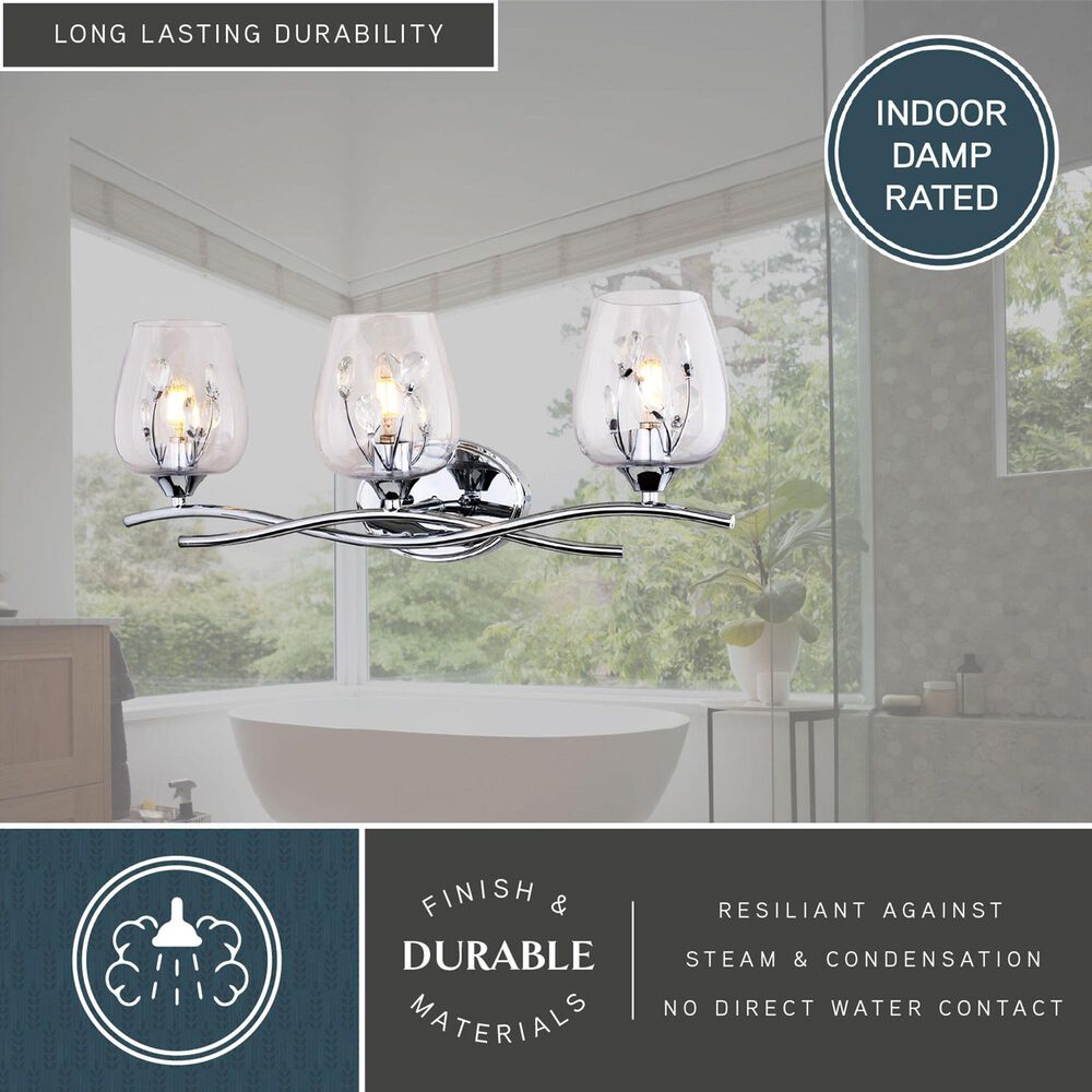 Vaxcel Wilmette 3-Light Bathroom Vanity in Chrome, , large
