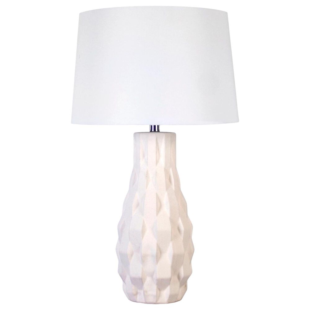 Classy Art Wholesalers Sculpted Elegance Ceramic Table Lamp in White, , large