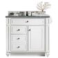 James Martin Vanities Bristol 36" Single Bathroom Vanity in Bright White with 3 cm Parisien Bleu Quartz Top and Rectangular Sink, , large