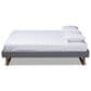 Baxton Studio Liliya Queen Platform Bed Frame with Dark Grey Upholstered in Walnut Brown, , large