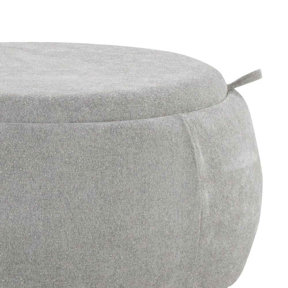 Lumisource Tray Storage Pouf with Leg in Light Grey, , large