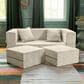Jaxx Zipline 3-Piece Stationary Convertible Sleeper Loveseat in Ivory Velvet, , large