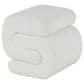 Maple and Jade 20" Boucle Accent Ottoman in White, , large