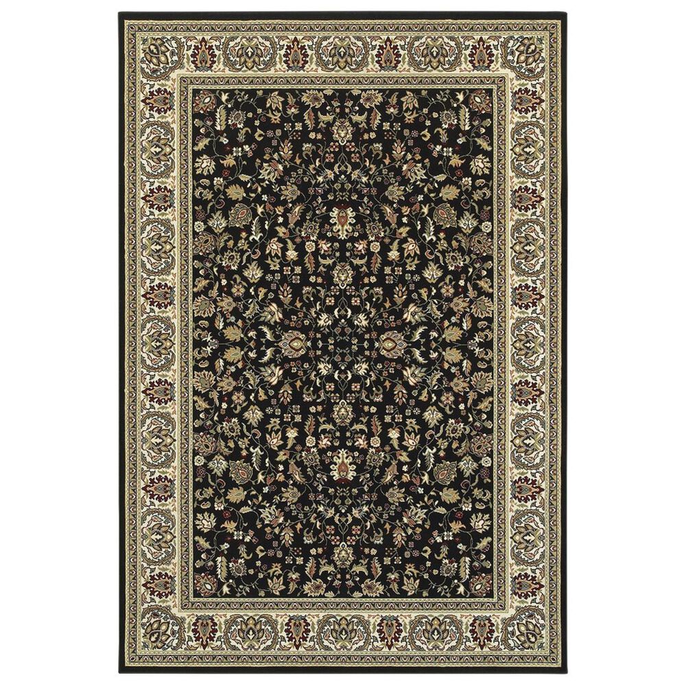Oriental Weavers Kashan 108B 9"10" x 12"10" Black Area Rug, , large