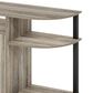 HOMLUX 47" Curved TV Stand with Electric Fireplace in French Oak Grey and Black, , large