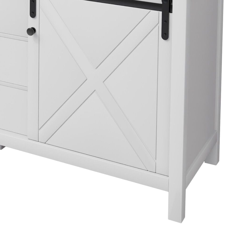 Lexora Home Marsyas 80&quot; Double Bathroom Vanity in White with Grey Quartz Top and Rectangular Sinks, , large