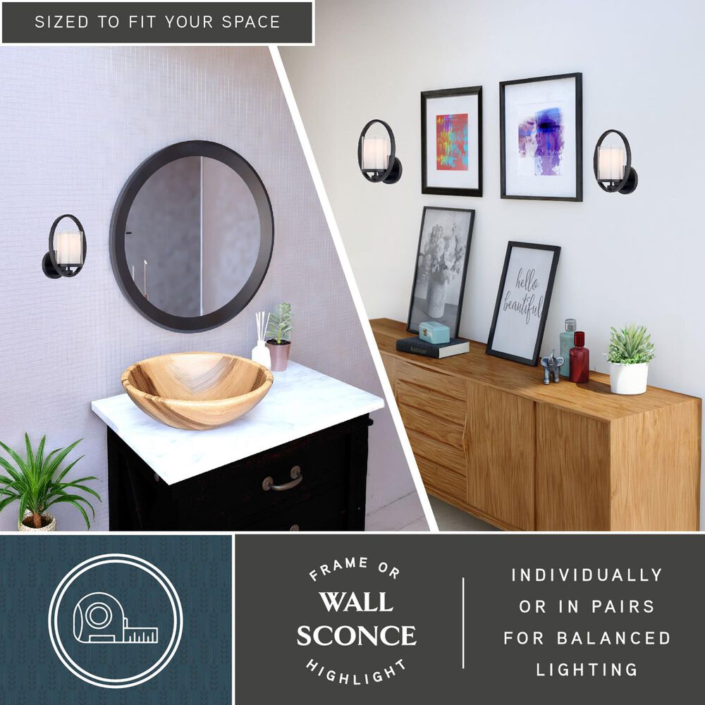 Vaxcel Princeton 1-Light Wall Sconce in Black, , large