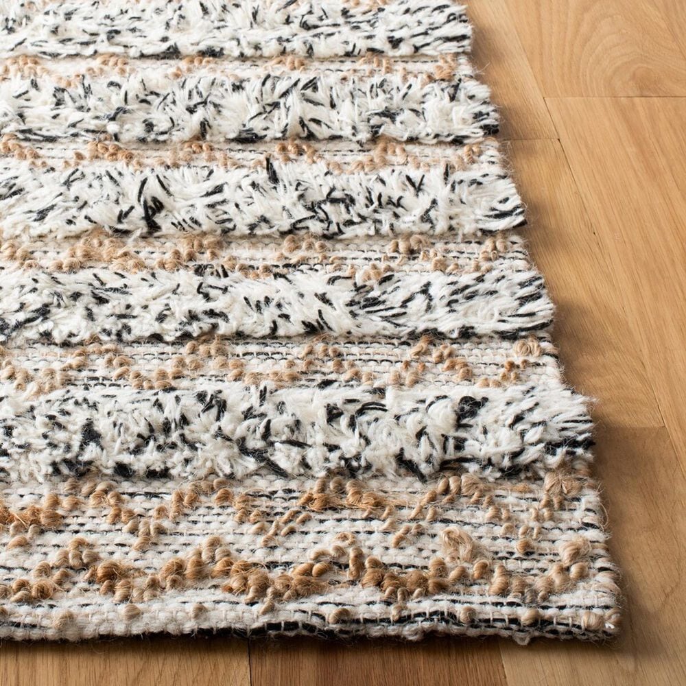 Safavieh Natura NAT720Z 2&#39;3&quot; x 8&#39; Ivory and Black Runner, , large