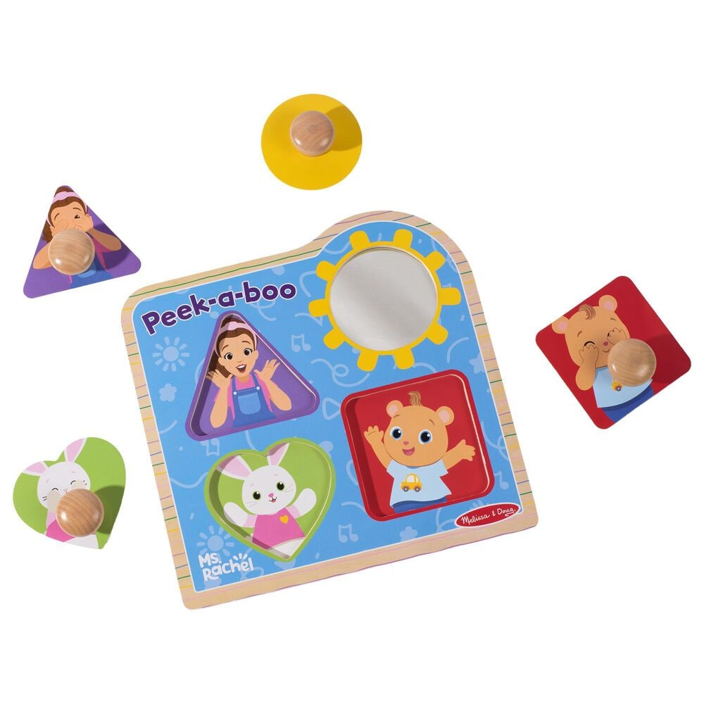 Melissa &amp; Doug 5-Piece Ms. Rachel Jumbo Knob Puzzles in Red, , large