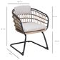 Hearth and Haven 3-Piece Outdoor Round Bistro Set with Beige Cushion in Black, , large