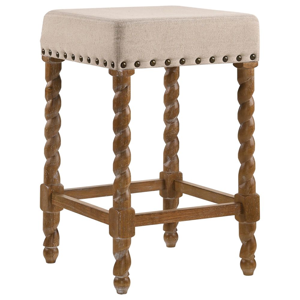Carolina Chair and Table Remick 24" Counter Stool in Natural Oak and Linen, , large