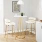 LumiSource Cinch 30" Swivel Barstool with White Upholstery in Gold (Set of 2), , large