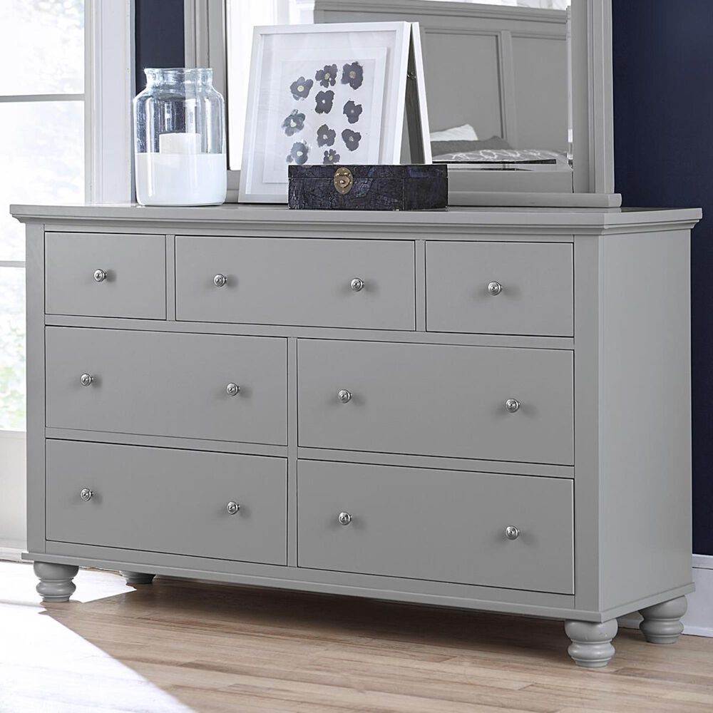 Riva Ridge Cambridge 7 Drawer Double Dresser in Gray, , large