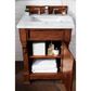 James Martin Vanities Brookfield 26" Single Bathroom Vanity in Warm Cherry with 3 cm Carrara White Marble Top and Rectangle Sink, , large
