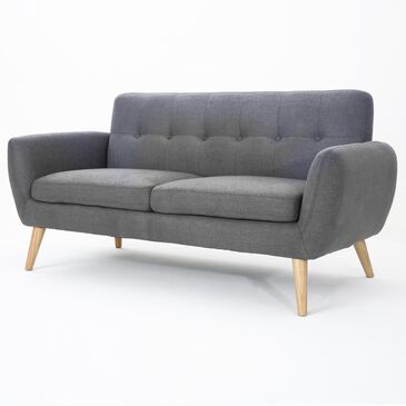 Noble House Josephine Stationary Loveseat in Dark Gray, , large