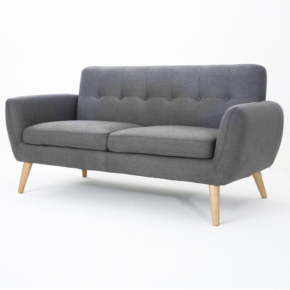 Noble House Josephine Stationary Loveseat in Dark Gray, , large