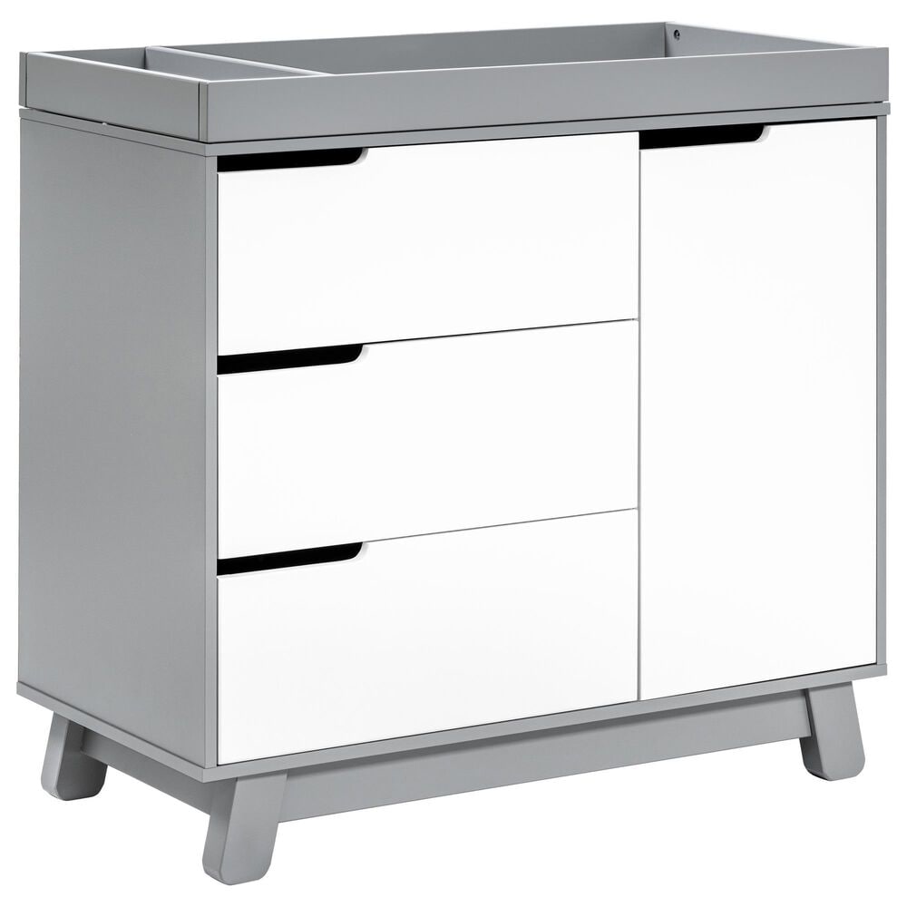 Babyletto Hudson 2 Piece Nursery Set in Grey and White, , large