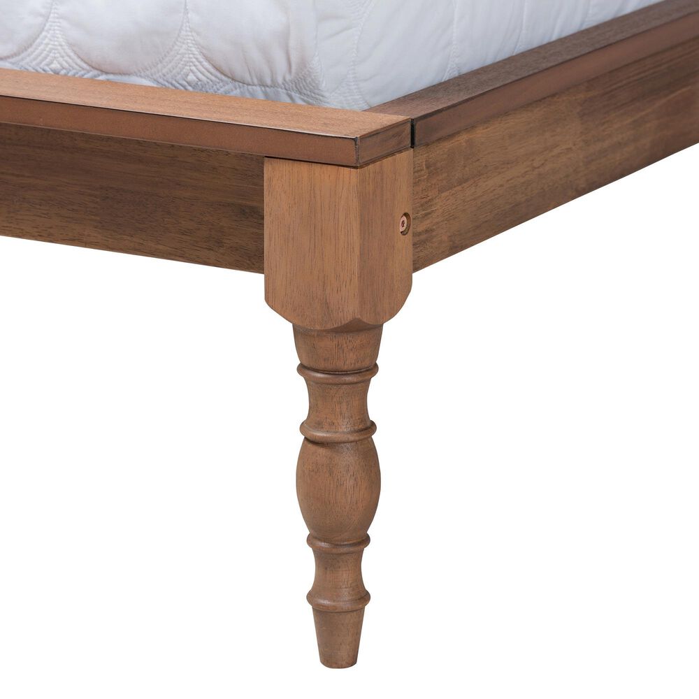 Baxton Studio Romy Queen Platform Bed Frame in Ash Walnut, , large