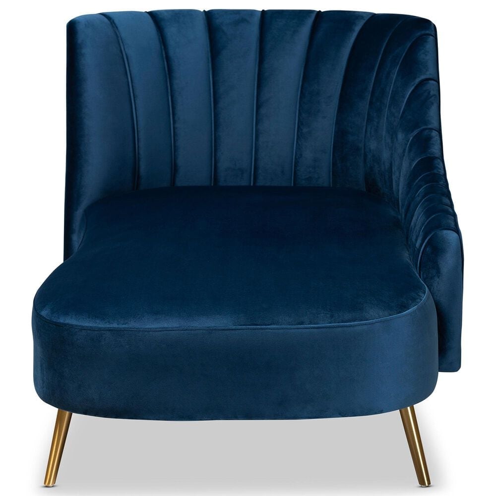 Baxton Studio Kailyn Upholstered Chaise in Navy Blue Velvet, , large