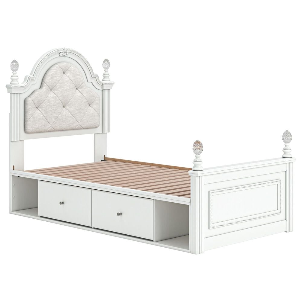 Ashley Kozlani Twin Upholstered Storage Bed in Matte White, , large