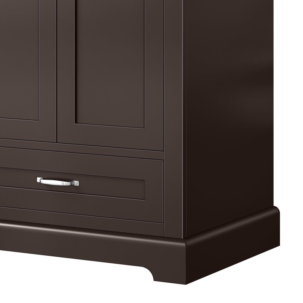 Lexora Home Dukes 30&quot; Single Bathroom Vanity in Espresso with 2 cm White Cultured Marble Top and Rectangular Sink, , large