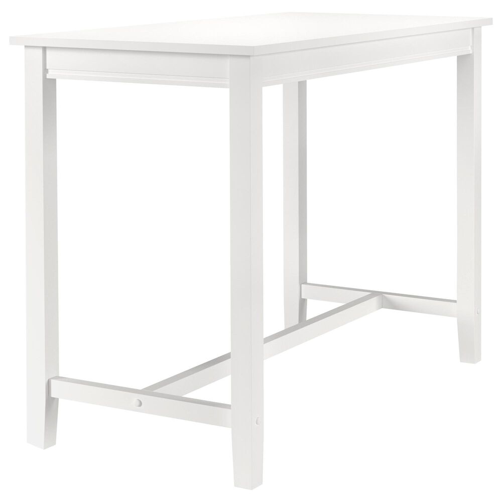 Linon Home Decor Claridge Counter Height Pub Table in Bright White - Table Only, , large