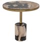 Classic Home Jordyn 18" Round Accent Table in Molten Husk and Brass, , large