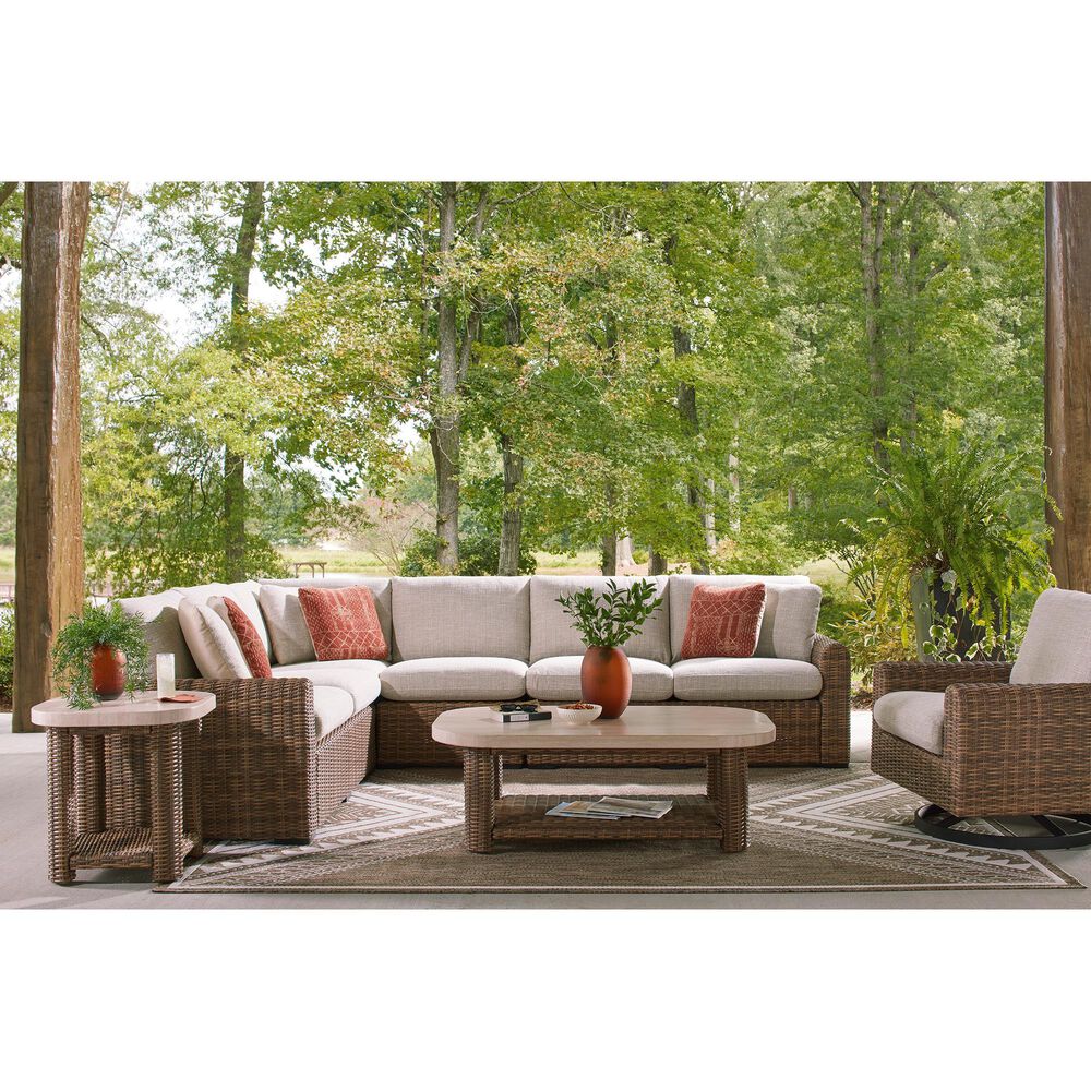 Ashley Dolan Creek Square End Table in Beige and Brown, , large
