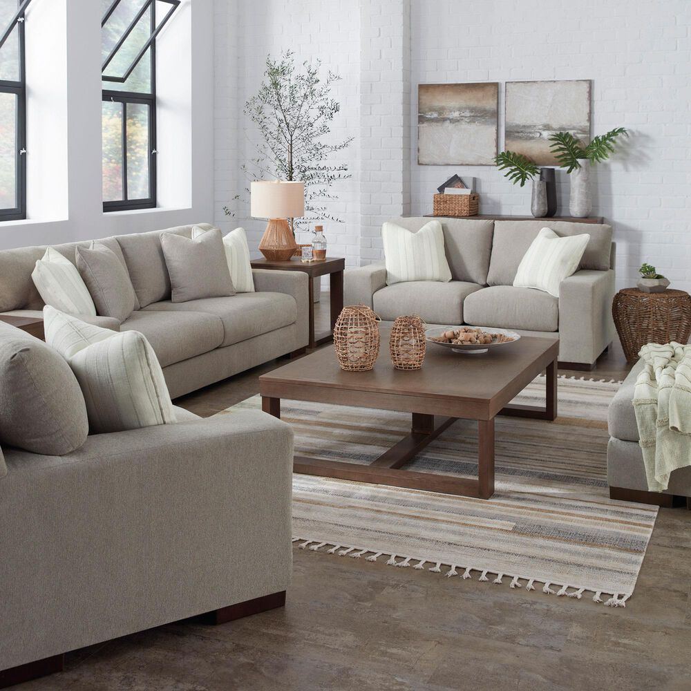 Ashley Maggie Stationary Sofa in Flax, , large