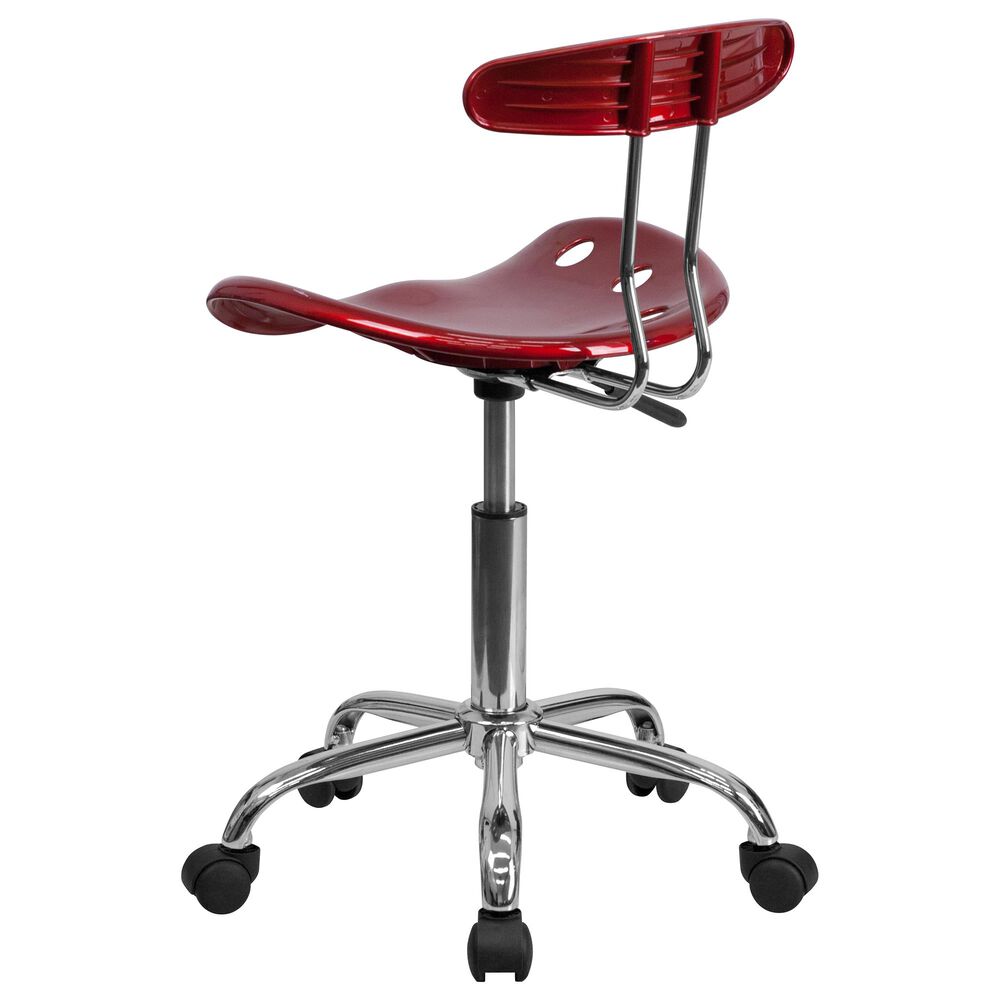 Flash Furniture Vibrant Swivel Task Chair in Red, , large
