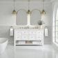 James Martin Vanities Breckenridge 60" Double Bathroom Vanity in Bright White with 3 cm Victorian Silver Quartz Top and Rectangular Sinks, , large