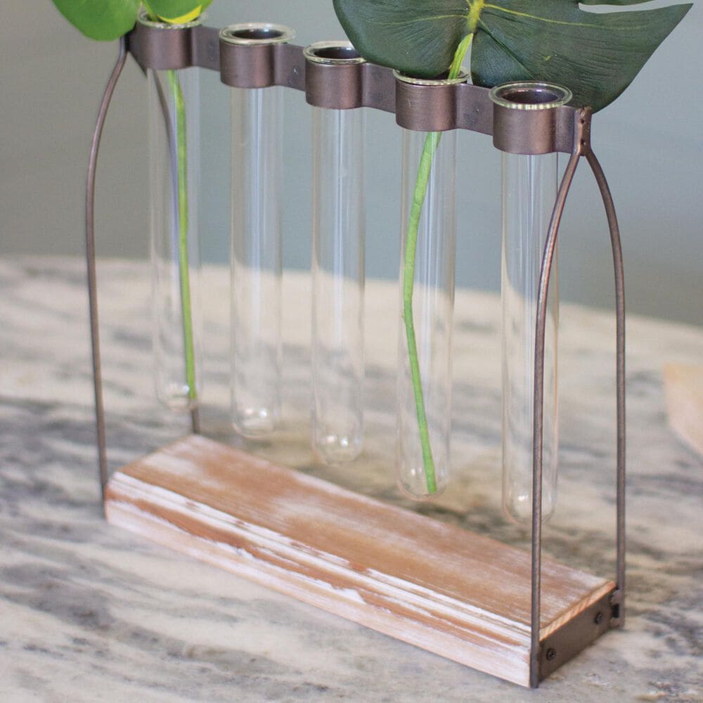 Kalalou Bud Vase with Metal Stand (Set of 5), , large