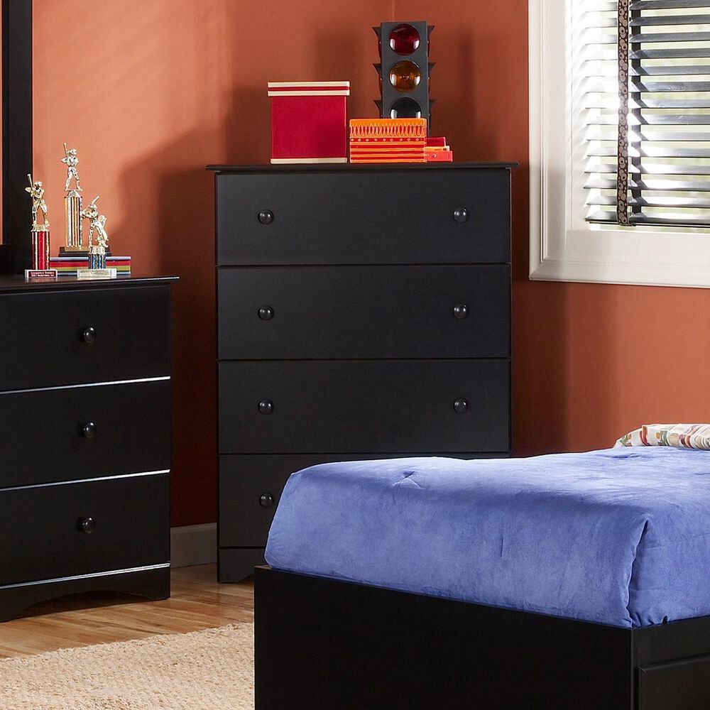 Lemoore 4-Drawer Black Chest, , large