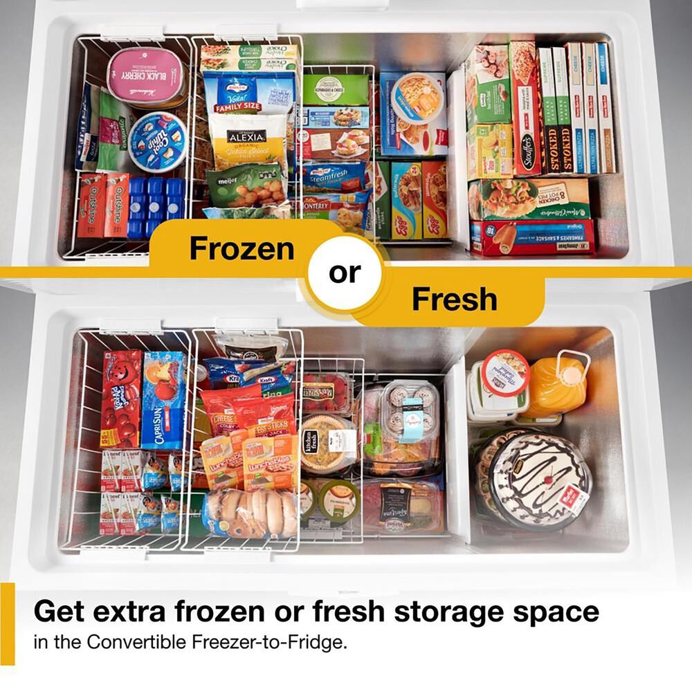 Whirlpool 16 Cu. Ft. Convertible Chest Freezer in White, , large